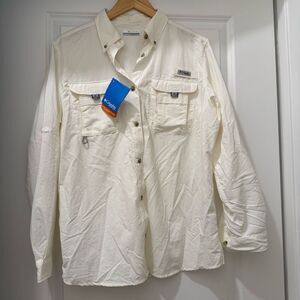 Columbia PFG Bahama II women long sleeve shirt white size L NWT